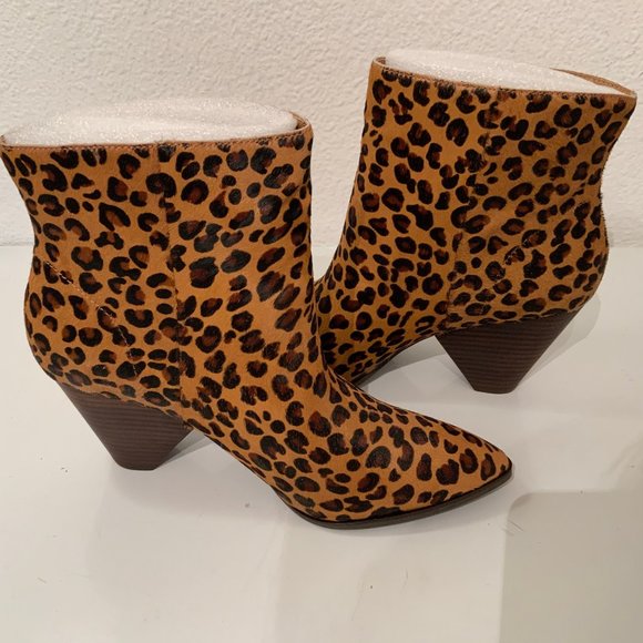 NIB LUCKY BRAND MUNISE2 LEOPARD HAIR CALF BOOTIES 8.5 - Picture 4 of 5
